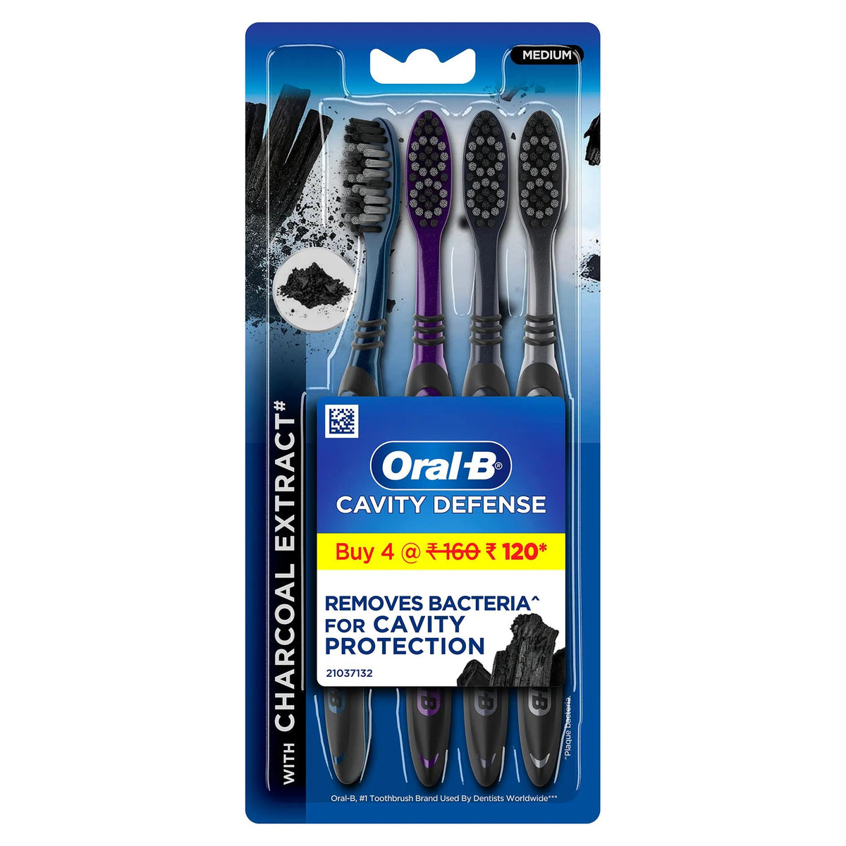 ORAL -B CAVITY DEFENSE VALUE PACK WITH CHARCOAL EXTRACT WITH 4 COUNT (PACK OF 1)