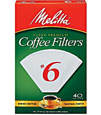 Melitta 626402 40 Ct #6 White Cone Filter