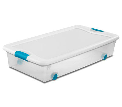 Sterilite 14988004 Box Latch Wheeled With Lid Plst 56 Quart