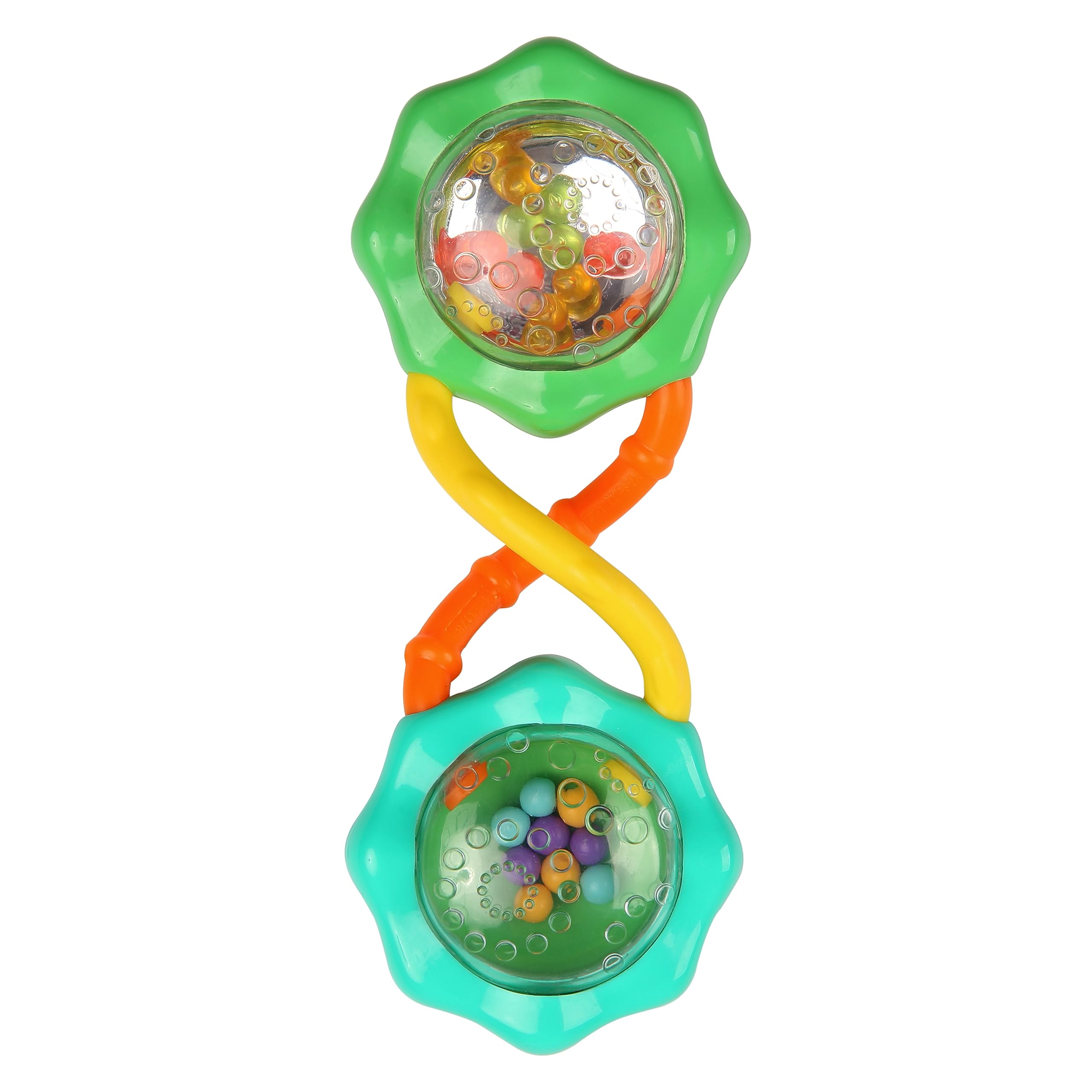 Bright Starts Rattle & Shake Barbell Toy, Ages 3 Months and Up Green