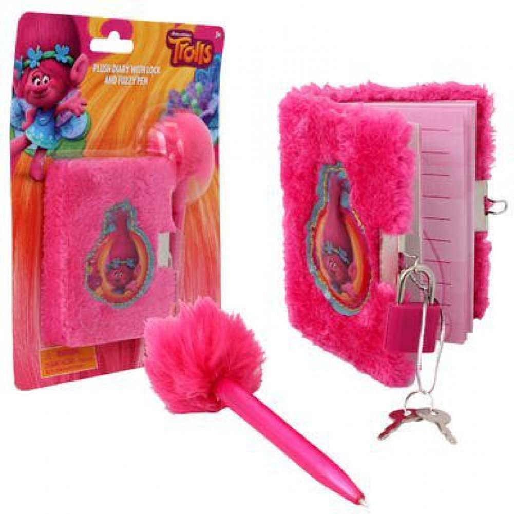 TROLLS WORLD TOUR PLUSH SPIRAL W/FUZZY PEN - Stationery Supplies -