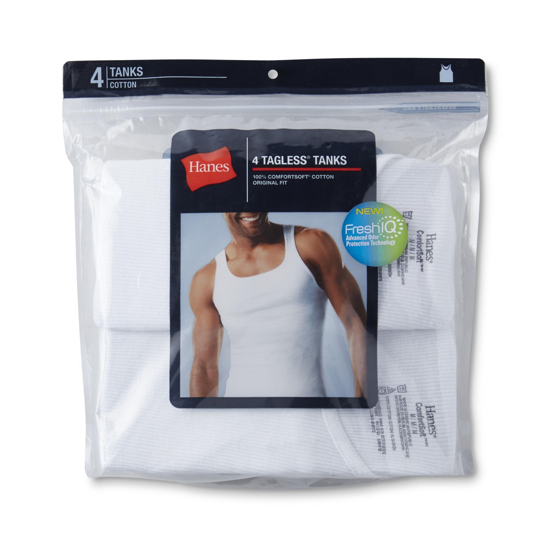 Hanes Mens 4-pack Tank Tops White Slight IR's