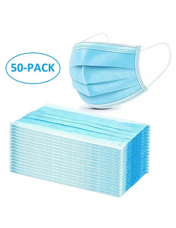 50 Pack Disposable Face Masks - Box of 50 masks