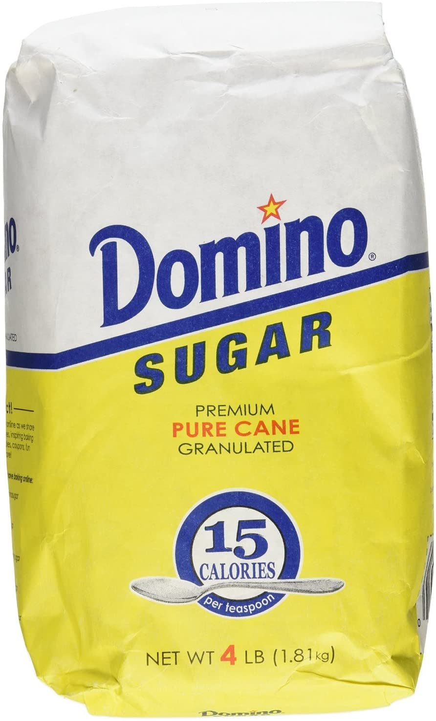 DOMINO GRANULATED PURE CANE WHITE SUGAR 4 LB BAG