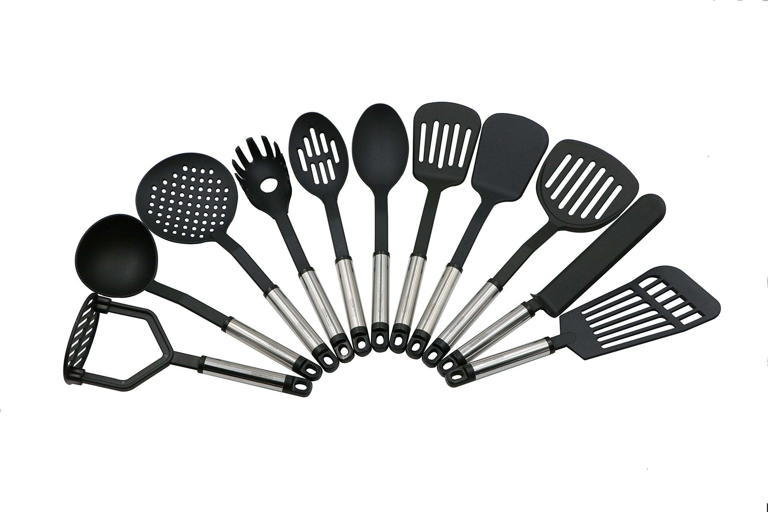 Unity-Frankford 12 Piece Kitchen Tool Set - Premium Nylon Construction - Stainless Steel Handles - BPA Free