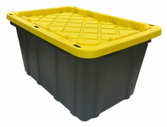 Dropship 50 Gallon Rolling Plastic Storage Bin Container With Pull Handle,  Black With Blue Lid to Sell Online at a Lower Price