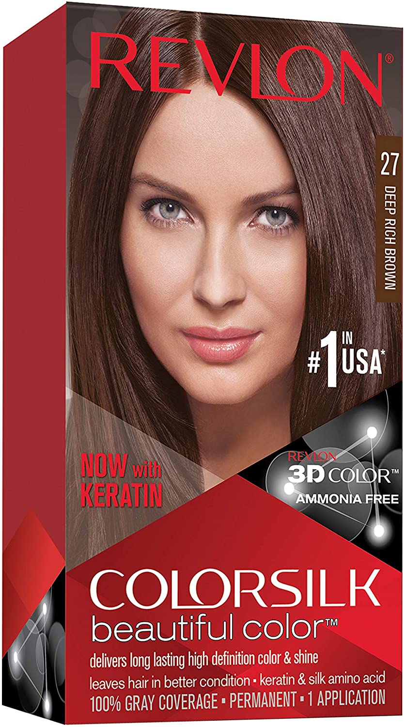 Revlon ColorSilk Beautiful Color Permanent Hair Color 27 Deep Rich Brown