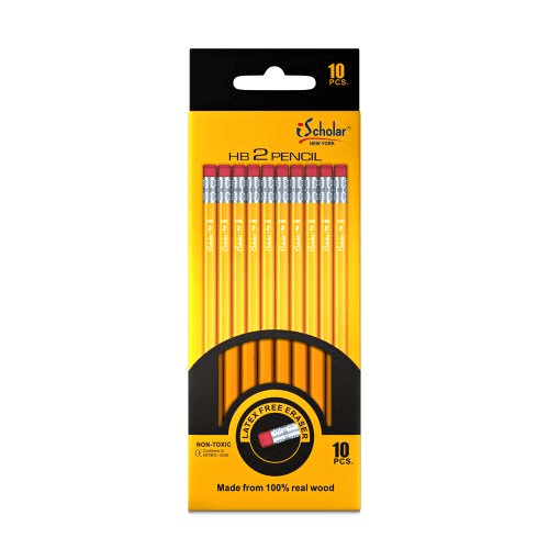 10 pack #2 Yellow Pencils Ischolar - - Stationery Supplies -