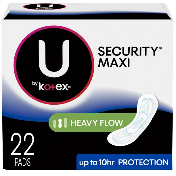Kotex Unscented Maxi Feminine Pads Heavy Absorbency 22 count
