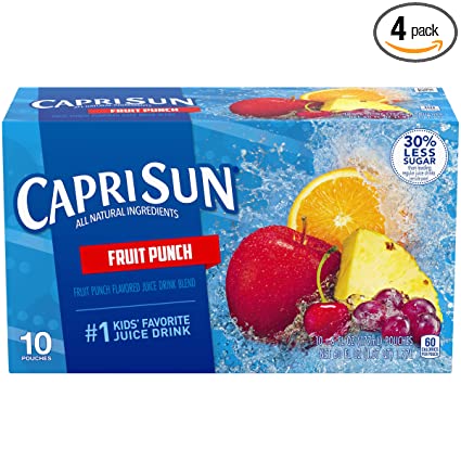 Capri Sun Fruit Punch Flavored Juice Drink Blend, 10 ct - Pouches, 60.0 fl oz Box