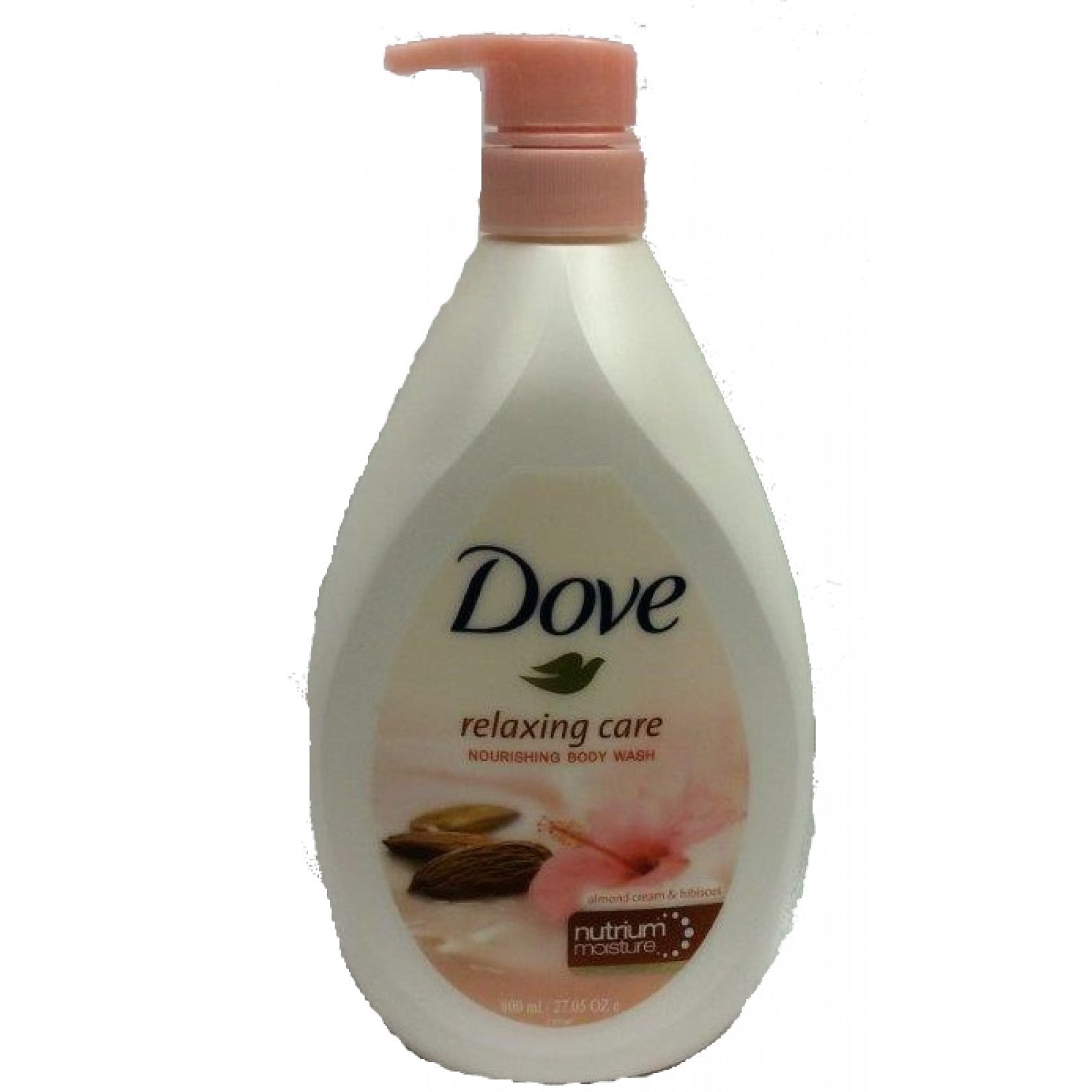 Dove Relaxing Care Nourishing Body Wash Pump, With Almond Cream and Hibiscus, 27.05 Ounce.