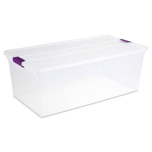 Sterilite Clear View Storage Bin with Latch, 110 QT.