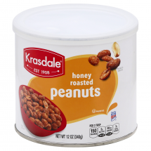 Krasdale Honey Roasted Peanuts Can 12 OZ
