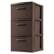 Sterilite 26306P02 3 Drawer Weave Tower, Espresso