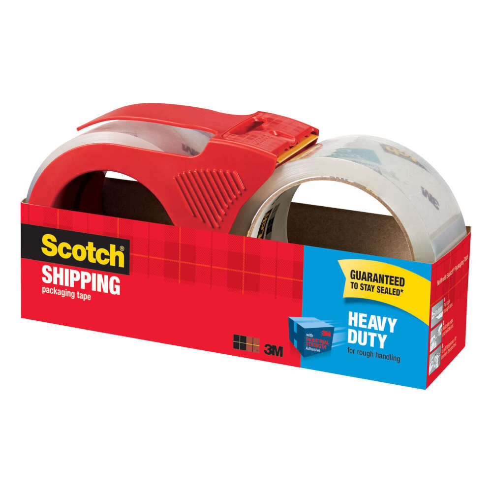 3M Scotch Shipping Packaging 2pk with Dispenser Tape 1.88in x 38.2yd Clear