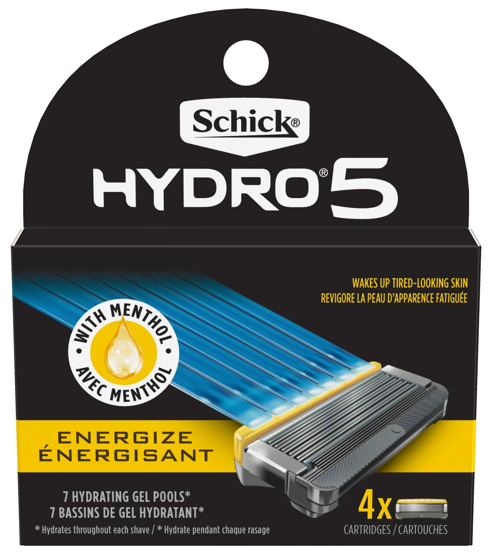 Schick Hydro 5 Sense Energize Razor Refills For Men, Pack Of 4