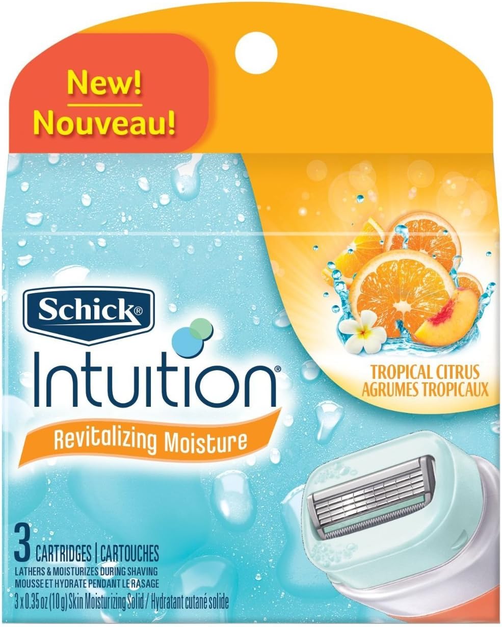 Schick Intuition Revitalizing Moisture Refill Cartridges,Tropical Citrus, 3-Count.