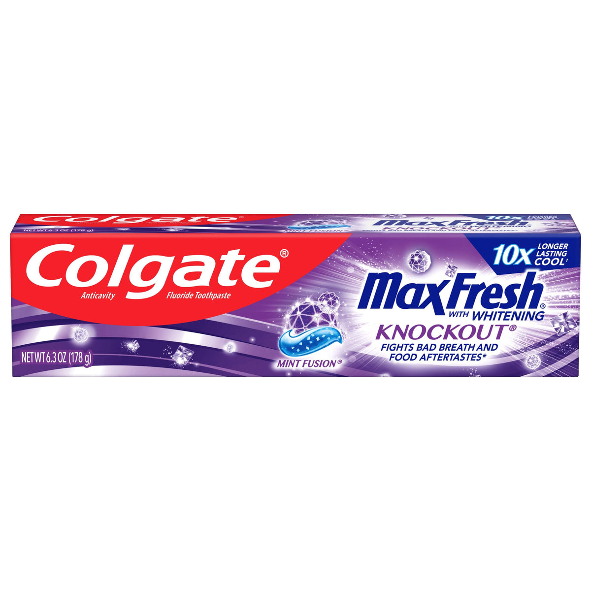 COLGATE MAXFRESH WITH WHITENING KNOCKOUT MINT FUSION TOOTHPASTE