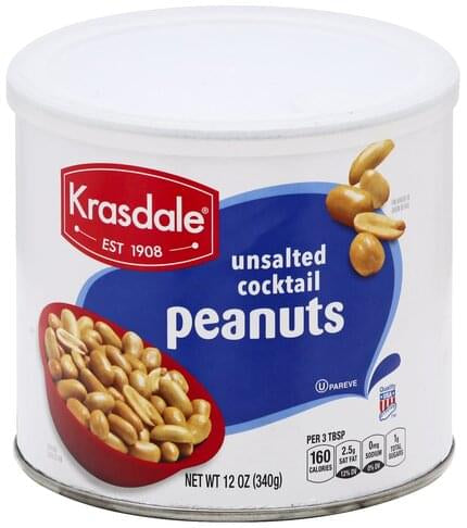Krasdale Unsalted Peanuts Cocktail  12 oz