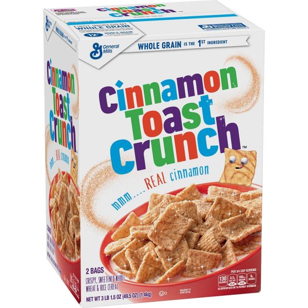 Cinnamon Toast Crunch Cereal - 2 BAGS X-TRA LARGE- 49.7 OZ