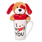 Puppy Plush in I WooF You Latte Mug
