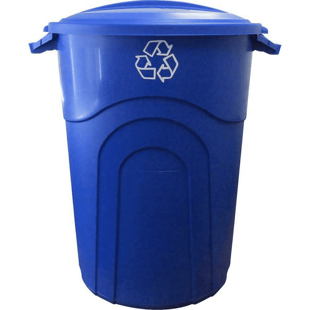32 Gallon Blue Recycle Can with Lid TI0028