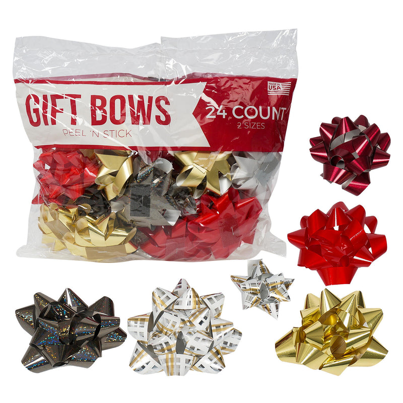 Berwick Gift Present Wrap Bows - 24 count medium