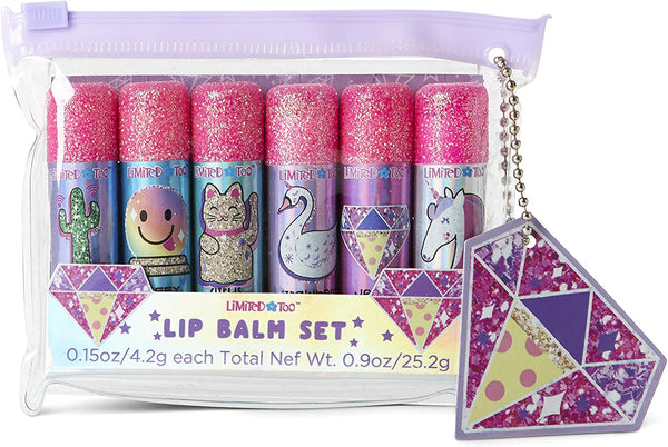 Charming Charlie Magical-Themed Flavored Lip Balm w/Beeswax Set - Princess Gift Collection, Beauty Essentials - Pack of 6
