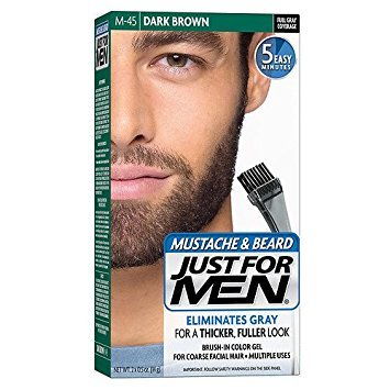Just For Men Brush-In Color Gel For Mustache, Beard & Sideburns, Dark Brown