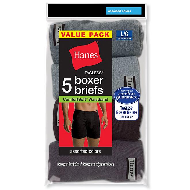 Hanes Men's 5-Pack Comfort Soft Boxer Briefs - Large