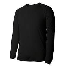 Men's Black Long Sleeve Thermal Top - XL