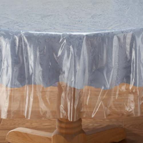Classic Touch Crystal Clear Tablecloth Cover - Vinyl Table Protector (70" Round)