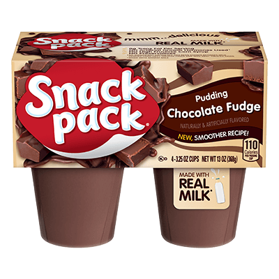 HUNT'S SNACK PACK CHOCOLATE FUDGE PUDDING - 3.25 OZ.  CUPS 4 COUNT