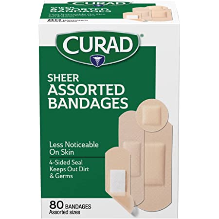 Curad Sheer Bandages, Assorted Sizes, 80 count