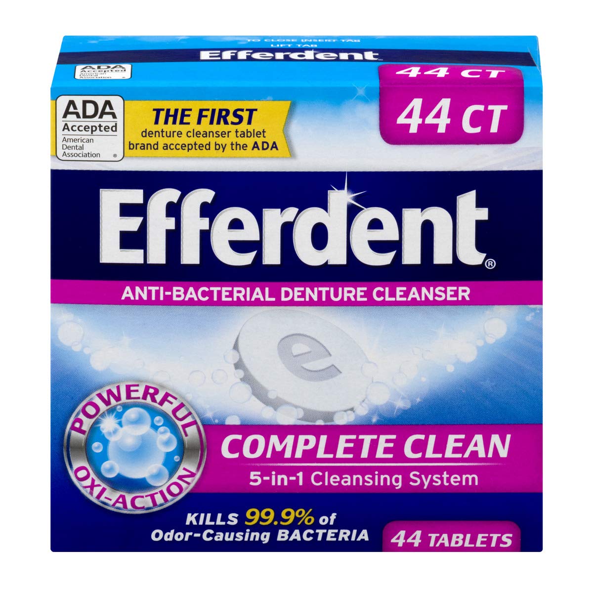 Efferdent Denture & Retainer Cleanser Tablets Complete Clean 44 Tablets