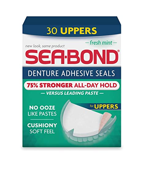 Sea Bond Secure Denture Adhesive Seals, Fresh Mint Uppers