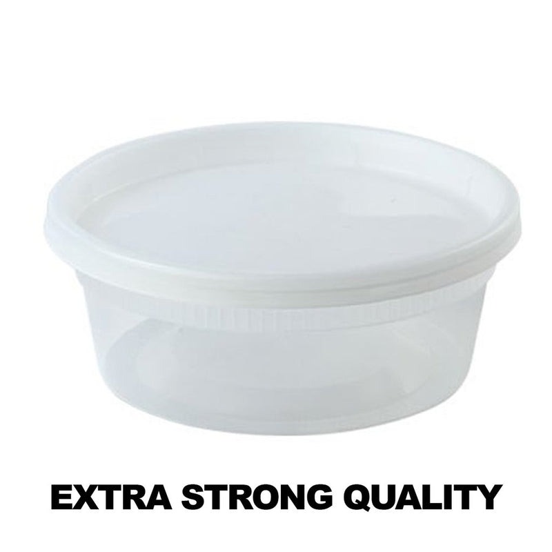 PACK OF 10 - EXTRA STRONG QUALITY DELI CONTAINER WITH LIDS 8 OZ