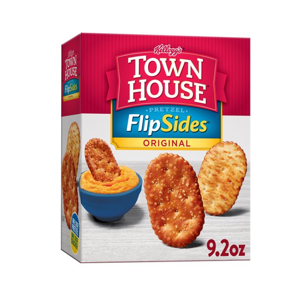 Kellog Town House FlipSides Pretzel Original Crackers 9.2 OZ
