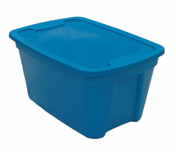 5 Gallon Blue Plastic Tote with lid