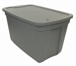 Extra Large 20 Gallon Grey Plastic Tote with lid
