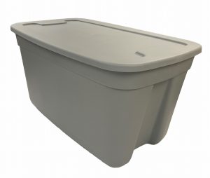 Extra Extra Large 30 Gallon Grey Plastic Tote with lid