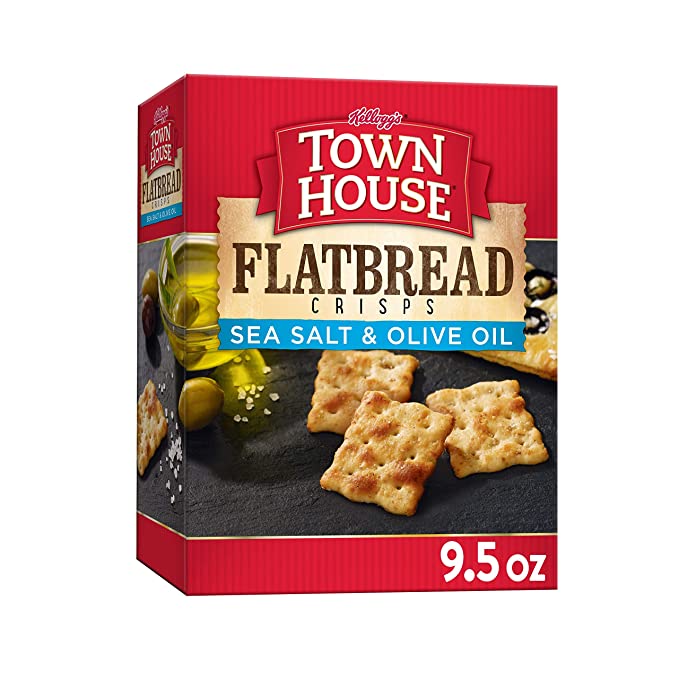 Kellog Town House Sea Salt & Olive Oil Flatbread Crisp Crackers 9.5 OZ