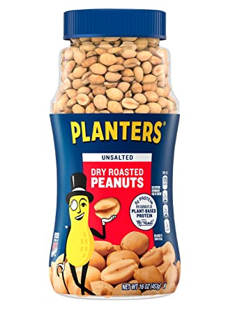 Planters Unsalted Dry Roasted Peanuts 16 OZ