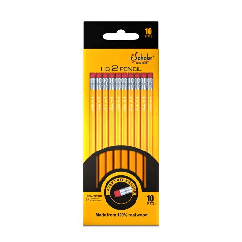 10 pack #2 Yellow Pencils Ischolar -   - Stationery Supplies -