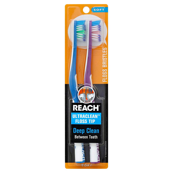 Reach Ultra Clean Floss Tip Bristles Adult Toothbrush, Deep Clean