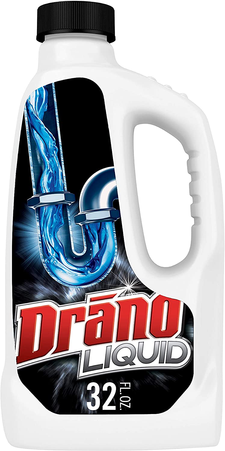 Drano Liquid Drain Clog Remover and Cleaner for Shower or Sink Drains, Unclogs and Removes Hair, Soap Scum, Blockages, 32 oz