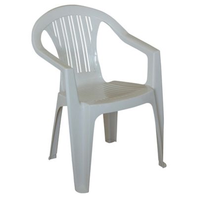 White Plastic Stacking Outdoor Patio Chair