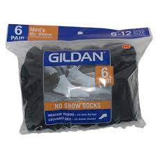 GL710-MENS GILDAN 6PK NO SHOW BLACK