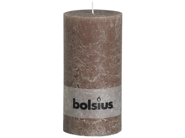 Bolsius Rustic Taupe Pillar Candles 100/50mm (aprox 2X4″)