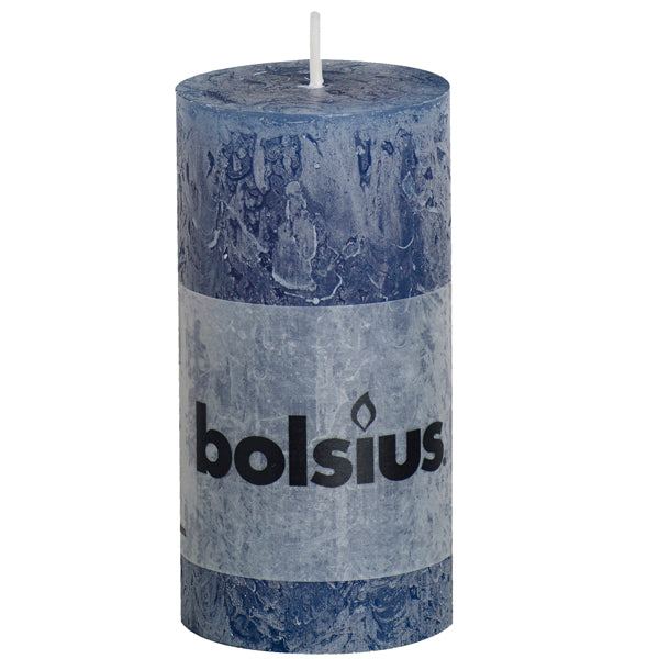 Bolsius Rustic Dark Blue Pillar Candles 100/50mm (aprox 2X4″)